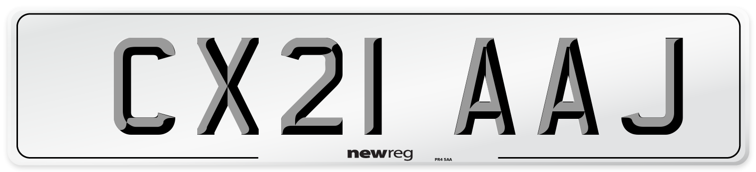 CX21 AAJ Number Plate from New Reg